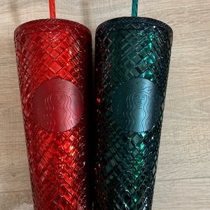 2 Starbucks Venti Jeweled Christmas Set 2021